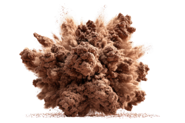 A large, erupting brown cloud, resembling a powerful explosion or a massive dust cloud