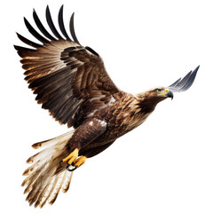 Obraz premium Soaring Eagle in Flight: This stunning, isolated image features a majestic eagle in full flight, capturing the essence of freedom, power, and the untamed wilderness.