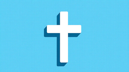 Obraz premium cross on blue background