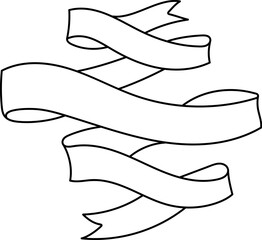 Curved Ribbon Banner Outline