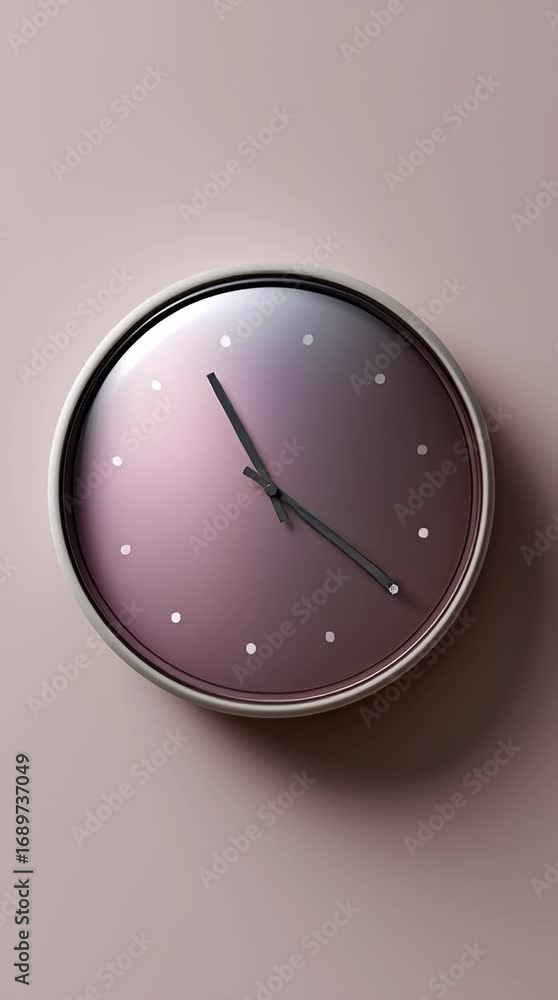 Poster elegant wall clock with a minimalistic design and gradient face showcasing the passing time in a mod