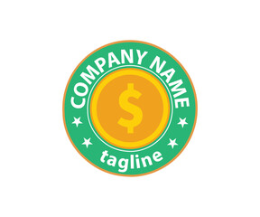 Gold Coin Money Badge Logo
