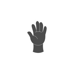 Stop Hand Sign Vector – Raised Palm Illustration for Warning Icons
