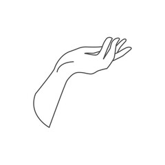 Human Hand Gesture Vector – Line Art Finger Poses
