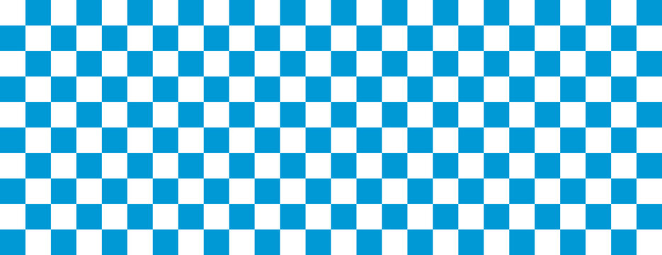 Bavarian Blue and White Checkerboard Vector Pattern. Oktoberfest Background. Seamless Pattern Tile.