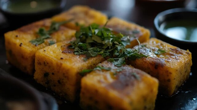 Fried potato samosas, stuffed with spiced potatoes and cumin. Topped with freshly chopped cilantro, served with a side of mint sauce.