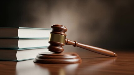 Wooden gavel with books evoking legal themes and scholarly pursuits in justice