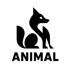 Stylized Negative Space Animal Logo – Geometric Minimal Design in Dark Blue and Yellow