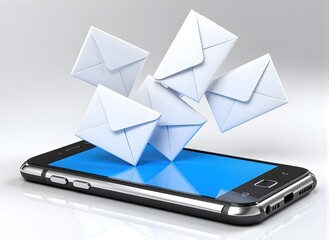 Smartphone with Flying Emails