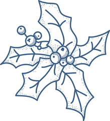 Holly Leaves and Berries Sketch