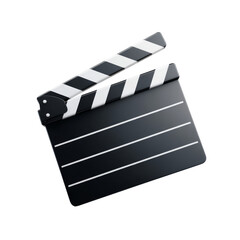 Fototapeta premium Classic film clapperboard used movie production, symbolizing creativity and storytelling. This iconic tool represents start of scene and art