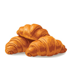 Vector Illustration of Croissants in Realistic Style with Warm Brown Colors