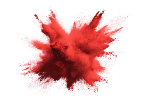 Vibrant red powder explosion against black background (1)