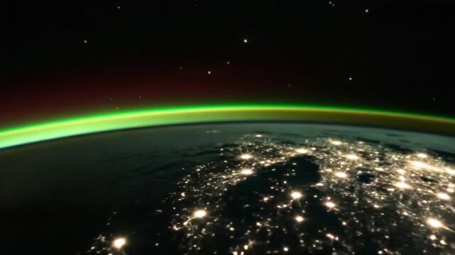 Earth Viewed From Space at Night