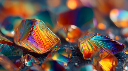 Close-up of multicolored crystals
