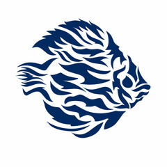Abstract Tribal Fish Vector Illustration