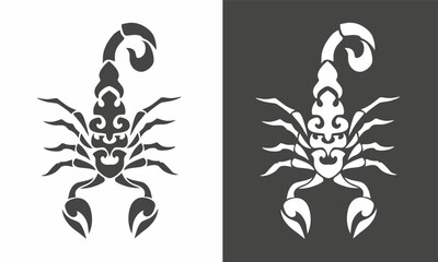 Tribal Scorpion Vector Silhouette Design