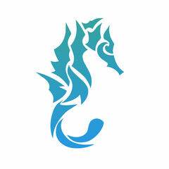 Abstract Seahorse Silhouette Vector Illustration