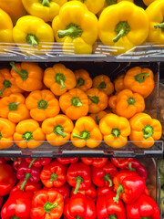 Bell peppers in market