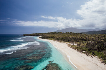 Tropical Coastline with Palm Forest and Waves, Port Resolution, Tanna Island