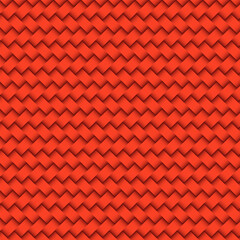 Bright red traditional 3D woven pattern.