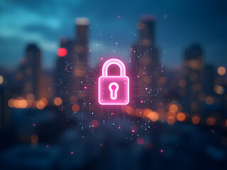 Technology cybersecurity lock 