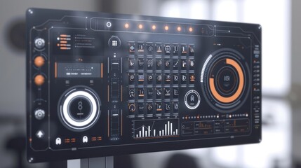 Futuristic digital interface display