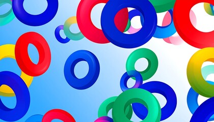 Vibrant circles in a light blue background