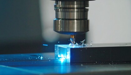 Metal drilling machine in action