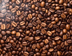 Naklejka premium Overhead view of backdrop representing halves of dark brown coffee beans with pleasant scent