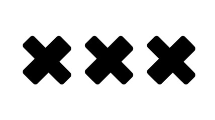 Fototapeta premium Three bold black X marks on white background