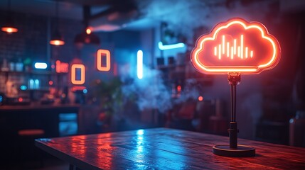 Neon cloud emblem ambient lighting pictures