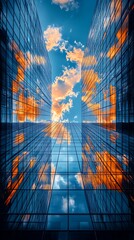 Skyscrapers reflection sky dramatic clouds images