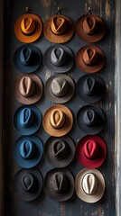 Stylish hats rustic wall display images