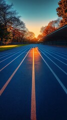 Track autumn trees golden light photos