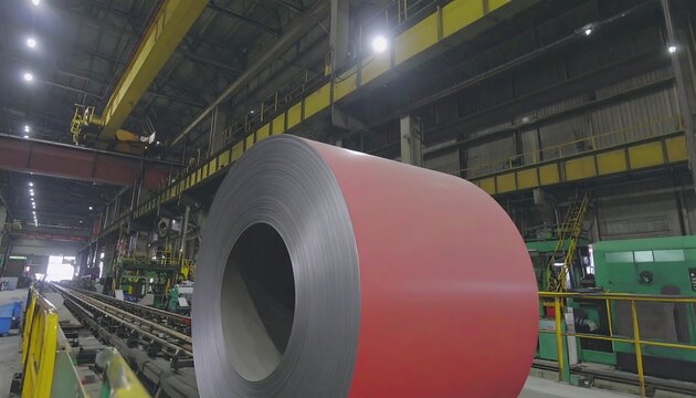 Metal roll in a factory