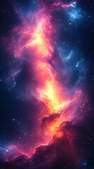 Vibrant nebula cosmic space clouds wallpaper