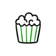 Simple outlined face with circular glasses icon