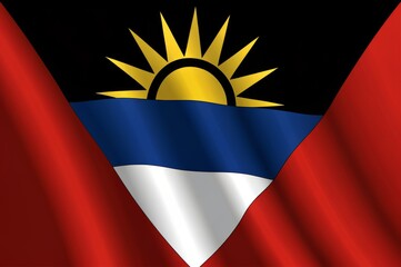 Close The National Flag Antigua