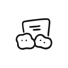 Lined document with curled corner, sketch style