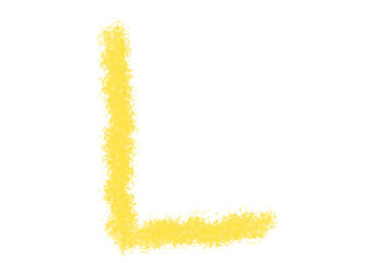 Abstract Golden Yellow Glowing Letter L in Uppercase Alphabet with Particle Light Effect
