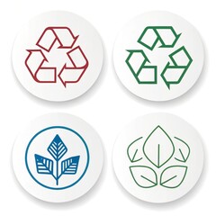 Obraz premium Four different recycle and eco symbols isolated on white background