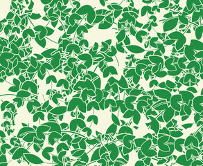 Obraz premium Green Botanical Dense Leaf Seamless Pattern Design