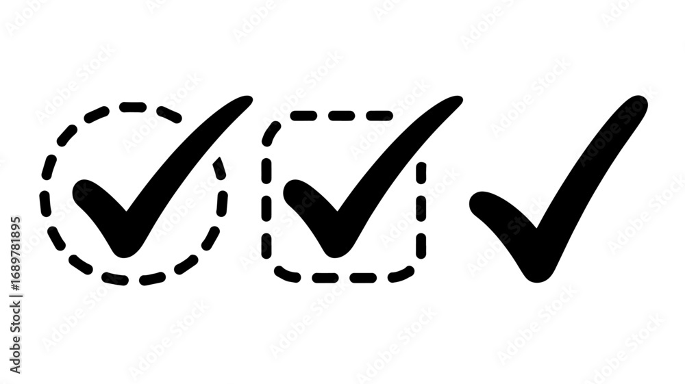 Poster check mark icons complete set of checklist symbols for web and print design