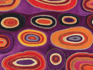 Abstract Colorful Concentric Circles Pattern Design Texture
