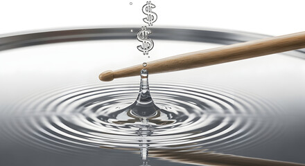 Jatuhnya uang menciptakan riak di kepala drum, dampak keuangan divisualisasikan