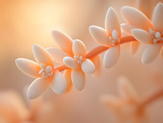 Peach Blossom Flowers Close Up Soft Bloom Macro Photography