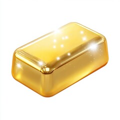 A shiny golden rectangular bar, symbolizing wealth, investment, and precious metal value.