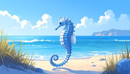 Seahorse on a sunny beach