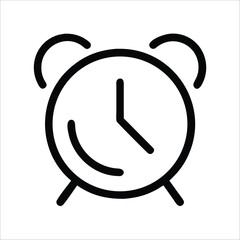 Minimal Alarm Clock Icon Simple Vintage Bell Timer Vector